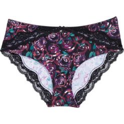 Figi "panty" bonprix czarny z nadrukiem. Bokserki damskie marki bonprix. Za 34.99 zł.