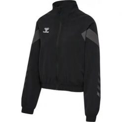 Damska bluza dresowa Hummel Travel. Czarne bluzy Hummel, bez wzorów, z dresówki, casualowe, bez ramiączek, bez kaptura. W wyprzedaży za 191.35 zł.