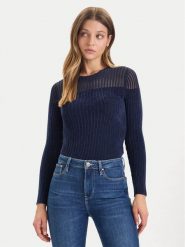 Guess Sweter W5BR62 Z0890 Granatowy Slim Fit. Niebieskie swetry Guess, m, z aplikacjami, z syntetyku, bez ramiączek. Za 299.99 zł.