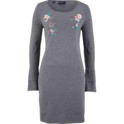 Sukienka dzianinowa z haftem bonprix antracytowy melanż. Sukienki marki Marie Zélie. Za 69.99 zł.