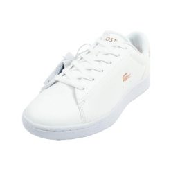 Damskie Skórzane Buty Sportowe Carnaby. Białe buty treningowe Lacoste, bez wzorów, z materiału, bez zapięcia, trekkingowe. Za 286.00 zł.