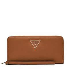 Duży Portfel Damski Guess. Brązowe portfele Guess, z aplikacjami. Za 199.99 zł.