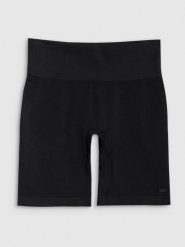 4F Legginsy kolarki bezszwowe treningowe damskie - czarne XS/S. Czarne legginsy 4f, bez wzorów, z dzianiny, klasyczne, krótkie. W wyprzedaży za 59.99 zł.