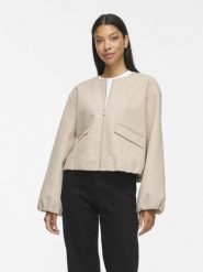 Vila Kurtka Kobiety Sztuczne włókno beżowy, 42. Brązowe kurtki Vila, bez wzorów, z włókna, eleganckie, bez kaptura. Za 249.95 zł.