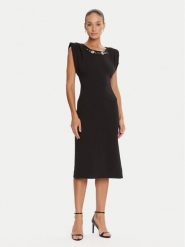 Rinascimento Sukienka koktajlowa CFC0020043002 Czarny Slim Fit. Czarne sukienki Rinascimento, l, bez wzorów, z syntetyku, wizytowe, bez kołnierzyka, bez ramiączek. Za 569.99 zł.