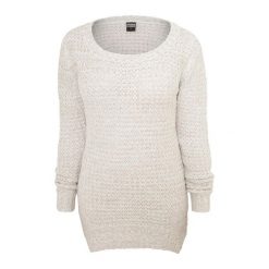 Długi Kombinezon Damski Z Szerokim Dekoltem. Białe kombinezony Urban Classics, xl, bez wzorów, bez kołnierzyka, bez ramiączek, długie. Za 120.99 zł.