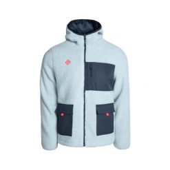 Kurtka polarowa RENO unisex z kapturem, ciepła i z funkcjonalnymi kieszeniami. Niebieskie kurtki IZAS, na zimę, m, bez wzorów, z polaru, eleganckie, z kapturem. Za 399.96 zł.