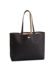 Lacoste Torebka Shopping Bag NF2142AA Czarny. Czarne shopper bag Lacoste, bez wzorów, ze skóry, bez dodatków. Za 539.99 zł.