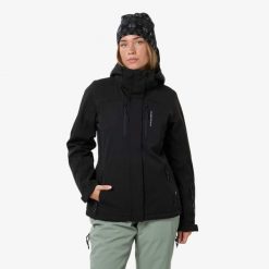 Kurtka Narciarska Narciarstwo Kobieta Cervinia Wodoodporny. Czarne kurtki narciarskie SWEDEMOUNT, na zimę, m, bez wzorów, z elastanu, bez kaptura, na golfa. Za 599.99 zł.