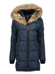 Geographical Norway Kurtka zimowa "Beautiful" w kolorze granatowym rozmiar: L. Niebieskie kurtki Geographical Norway, na zimę, l, bez wzorów, z puchu, bez kaptura. Za 215.98 zł.
