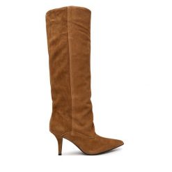 Kozaki Guess. Brązowe kozaki Guess, z aplikacjami, bez obcasa, na szpilce, bez zapięcia. Za 1,059.00 zł.