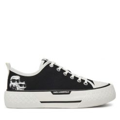 Trampki KARL LAGERFELD. Czarne trampki KARL LAGERFELD, bez wzorów, bez zapięcia. Za 439.99 zł.
