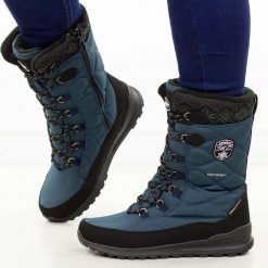 Granatowe zimowe śniegowce damskie z membraną American Club Softshell Sn82/25. Niebieskie śniegowce American CLUB, bez wzorów, z jeansu, bez zapięcia. Za 259.00 zł.