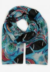 Niebieski Szalik w Stylu Apaszki Wykonany z Bawełny Ianlla. Niebieskie szaliki i kominy Born2be, na lato, bez wzorów, z bawełny, eleganckie. Za 14.99 zł.