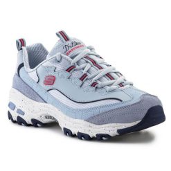 Buty Skechers D'Lites - Bold Views 149589-LBMT niebieskie. Niebieskie buty treningowe bez wzorów, bez zapięcia, trekkingowe. Za 490.22 zł.