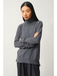 AUTHENTIC CASHMERE Kaszmirowy golf w kolorze antracytowym rozmiar: S. Czarne swetry AUTHENTIC CASHMERE, s, bez wzorów, z kaszmiru, bez ramiączek. Za 391.99 zł.