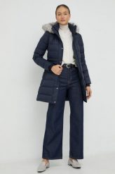 Tommy Hilfiger kurtka puchowa damska kolor granatowy zimowa. Niebieskie kurtki Tommy Hilfiger, na zimę, l, bez wzorów, z puchu, bez kaptura. W wyprzedaży za 1,049.90 zł.