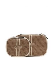 Guess Zestaw kosmetyczek Mildred (B) Travel TWB896 29010 Beżowy. Brązowe torebki klasyczne Guess, z aplikacjami, ze skóry, bez dodatków. Za 199.99 zł.