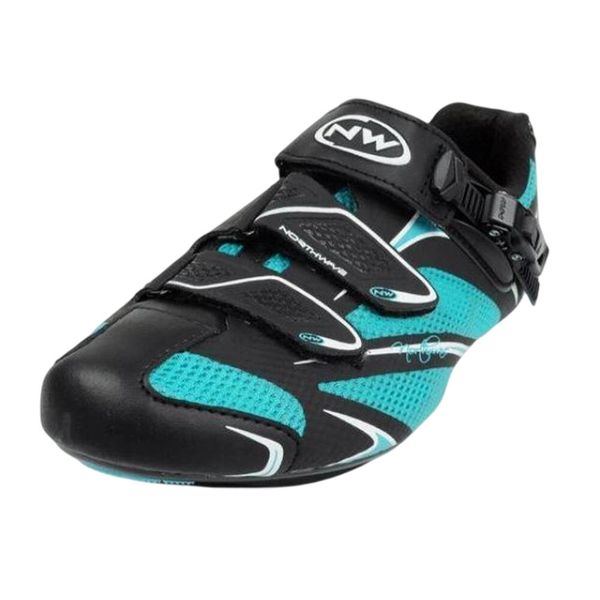 Damskie Buty Kolarskie Starlight. Niebieskie buty trekkingowe Northwave, bez wzorów, z materiału, bez zapięcia, rowerowe. Za 195.99 zł.