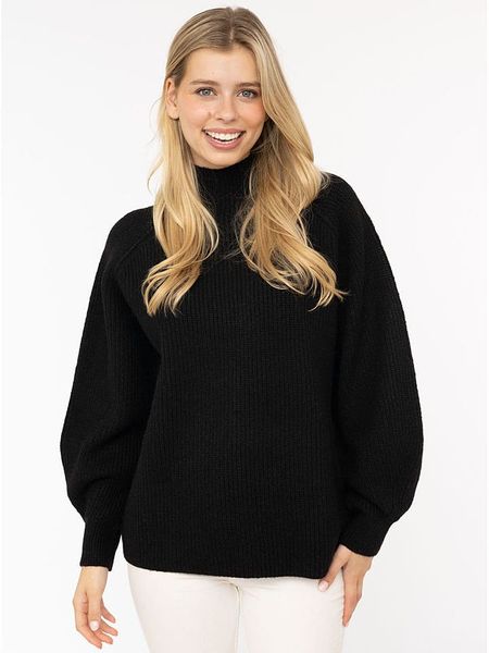 Zwillingsherz Sweter w kolorze czarnym rozmiar: L. Czarne swetry Zwillingsherz, l, bez wzorów, prążkowane, bez ramiączek. Za 206.91 zł.