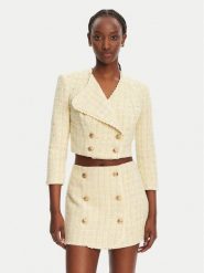 Elisabetta Franchi Marynarka GI-160-52E2-V600 Żółty Regular Fit. Żółte marynarki i żakiety Elisabetta Franchi, bez wzorów, z bawełny, bez ramiączek. Za 2,579.00 zł.