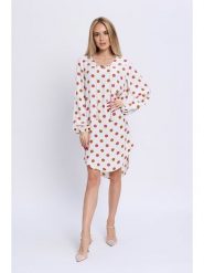 Marks & Spencer Sukienka w kolorze kremowo-różowym rozmiar: 38. Białe sukienki Marks & Spencer, bez wzorów, z wiskozy, bez kołnierzyka, bez ramiączek, mini. Za 61.31 zł.