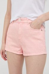 Guess szorty damskie kolor różowy wzorzyste high waist. Czerwone szorty Guess, z aplikacjami. Za 529.99 zł.