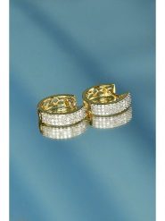 ATELIER DU DIAMANT Złote kolczyki-kreole "Rangs Scintillants" z diamentami rozmiar: onesize. Żółte kolczyki ATELIER DU DIAMANT, z diamentem, złote. Za 2,936.99 zł.