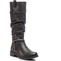 Kozaki CLARA BARSON SWS17019. Czarne kozaki Clara Barson, bez wzorów, ze skóry ekologicznej, bez obcasa, bez zapięcia. W wyprzedaży za 75.00 zł.