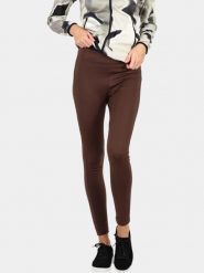 Legginsy damskie Luhta Ikkamo. Brązowe legginsy Luhta, bez wzorów, z materiału, eleganckie. Za 339.00 zł.