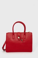 Love Moschino torebka kolor czerwony. Czerwone shopper bag Love Moschino, bez wzorów, na ramię, bez dodatków. W wyprzedaży za 619.99 zł.