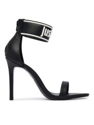 Just Cavalli Sandały 80RA3S26 ZSE28 Czarny. Czarne sandały Just Cavalli, bez wzorów, ze skóry, bez obcasa, na szpilce, bez zapięcia. Za 896.99 zł.