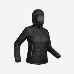 Kurtka piłkarska damska Kipsta Fcoat 100. Czarne kurtki KIPSTA, m, bez wzorów, z materiału, bez kaptura. Za 119.99 zł.