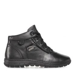 Botki Josef Seibel. Czarne botki Josef Seibel, bez wzorów, bez obcasa, na płaskiej podeszwie, bez zapięcia. Za 379.99 zł.