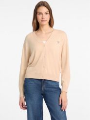 Guess Jeans Sweter 168521 Beżowy Classic Fit. Brązowe swetry Guess Jeans, xxl, z aplikacjami, z jeansu, bez ramiączek. Za 389.00 zł.