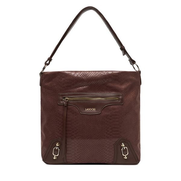 Torebka Lasocki. Brązowe torebki klasyczne Lasocki, bez wzorów, klasyczne, bez dodatków. Za 199.99 zł.