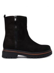 Caprice Botki 9-25401-45 Czarny. Czarne botki Caprice, bez wzorów, z nubiku, bez obcasa, na płaskiej podeszwie, bez zapięcia. Za 589.99 zł.