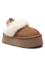 Ugg Kapcie W Funkette 1113474 Brązowy. Brązowe kapcie UGG, bez wzorów, ze skóry. Za 589.99 zł.