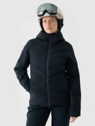4F Kurtka narciarska membrana 10000 damska - czarna XS. Czarne kurtki narciarskie 4f, na zimę, m, bez wzorów, z dzianiny, z kapturem, narciarskie. Za 799.99 zł.