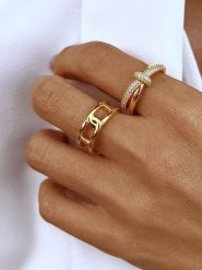 Les Favorites Pozłacany pierścionek z cyrkoniami rozmiar: 60. Żółte pierścionki Les Favorites, z cyrkonią, pozłacane. Za 52.99 zł.