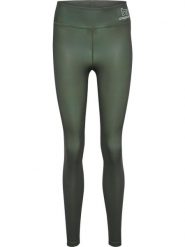Legginsy damskie Hummel Te Fundamental. Zielone legginsy Hummel, bez wzorów, z dzianiny, eleganckie. Za 162.75 zł.