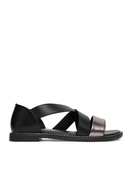 Lasocki Sandały CEO-RST-KATE-20 Czarny. Czarne sandały Lasocki, bez wzorów, ze skóry, bez obcasa, na płaskiej podeszwie, bez zapięcia. Za 139.99 zł.