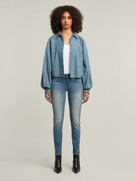 G-Star Dżinsy - Skinny fit - w kolorze niebieskim rozmiar: W27/L28. Niebieskie jeansy G-Star, l, z aplikacjami, klasyczne. Za 188.85 zł.