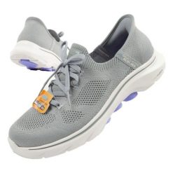 Buty Skechers Go Walk 7-Via 125213/GYLV szare. Szare buty treningowe bez wzorów, z materiału, bez zapięcia. W wyprzedaży za 357.60 zł.