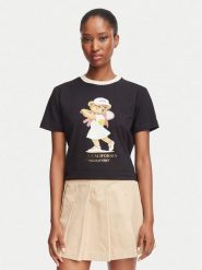 Guess T-Shirt V6BI14 K6742 Czarny Regular Fit. Czarne t-shirty Guess, l, z aplikacjami, z bawełny, bez kołnierzyka, bez ramiączek. Za 174.99 zł.