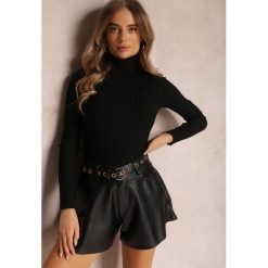 Czarny Golf Winn. Czarne swetry Renee, s, bez wzorów, z dzianiny, eleganckie, bez ramiączek. W wyprzedaży za 71.99 zł.