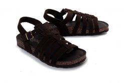 YOKONO JERBA-260 NOB MARRON, sandały damskie. Brązowe sandały Yokono, bez wzorów, ze skóry, bez obcasa, na płaskiej podeszwie, bez zapięcia. Za 269.90 zł.