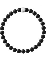 Pearline Bransoletka "Force" z elementem ozdobnym rozmiar: 22 cm. Czarne bransoletki Pearline, z agatem, srebrne. Za 109.95 zł.