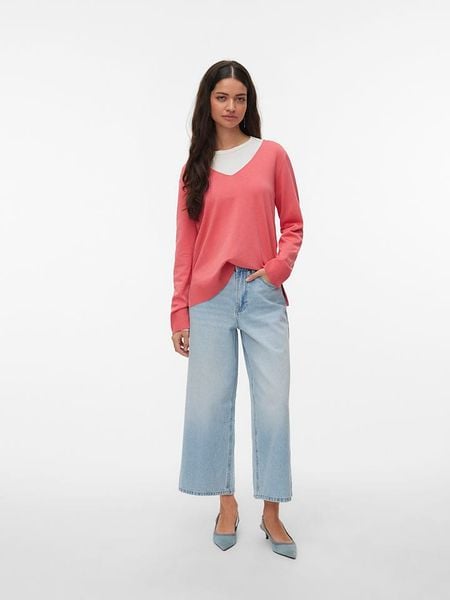 Vero Moda Sweter w kolorze koralowym rozmiar: S. Czerwone swetry Vero Moda, s, bez wzorów, z wiskozy, klasyczne, bez ramiączek. Za 65.69 zł.