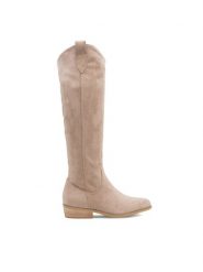 Jenny Fairy Kozaki Josey WS3103-2 Beżowy. Brązowe kozaki Jenny Fairy, bez wzorów, z materiału, bez obcasa, na płaskiej podeszwie, bez zapięcia. Za 179.99 zł.